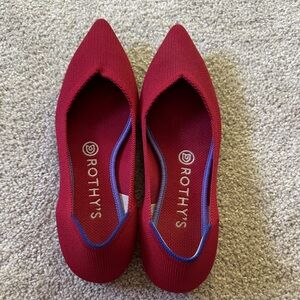 Rothy's Vibrant Red Pointed Flats
